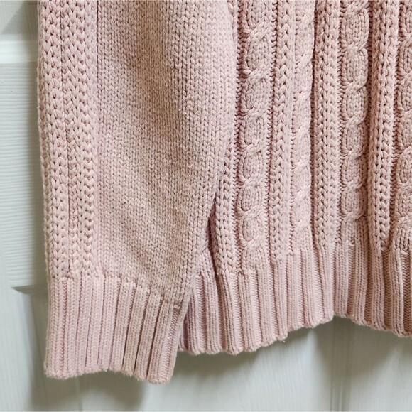 Storybook Knits Sweater Womens 2X Pink Cable Knit Cardigan Full Zip Rhinestones - Picture 6 of 14